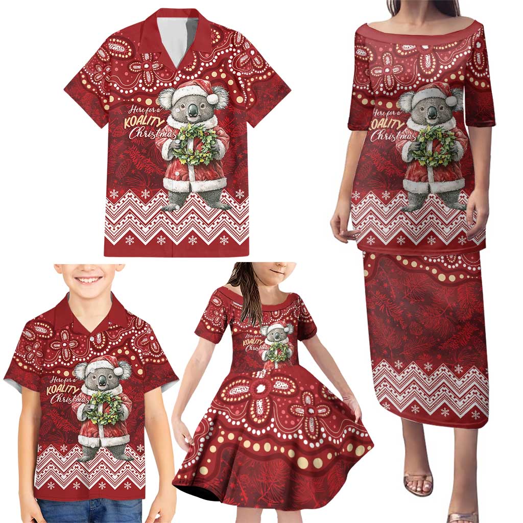 Here For A Koality Xmas Australia Abogirinal Family Matching Puletasi and Hawaiian Shirt Santa Koala - Aussie Hoodie