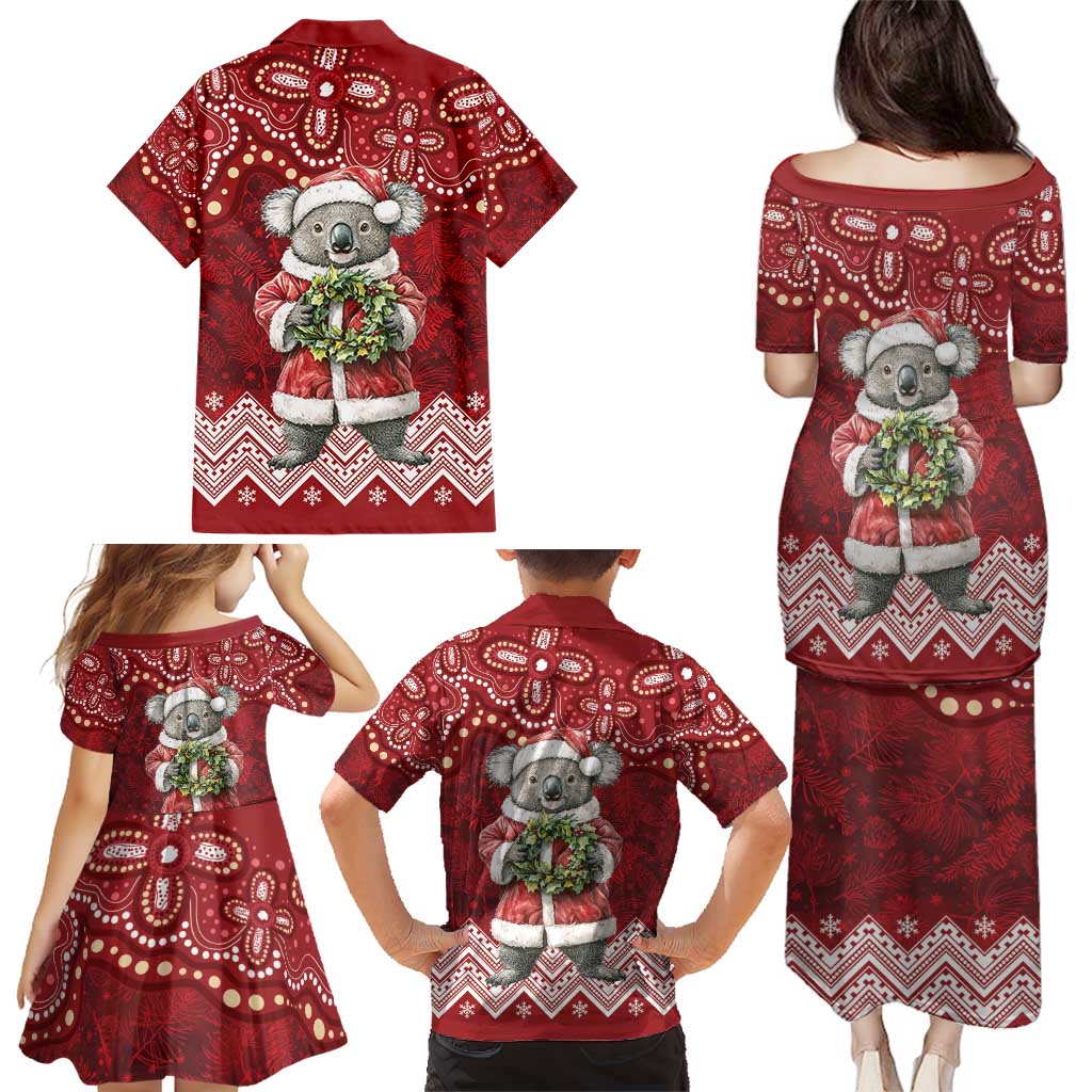 Here For A Koality Xmas Australia Abogirinal Family Matching Puletasi and Hawaiian Shirt Santa Koala - Aussie Hoodie