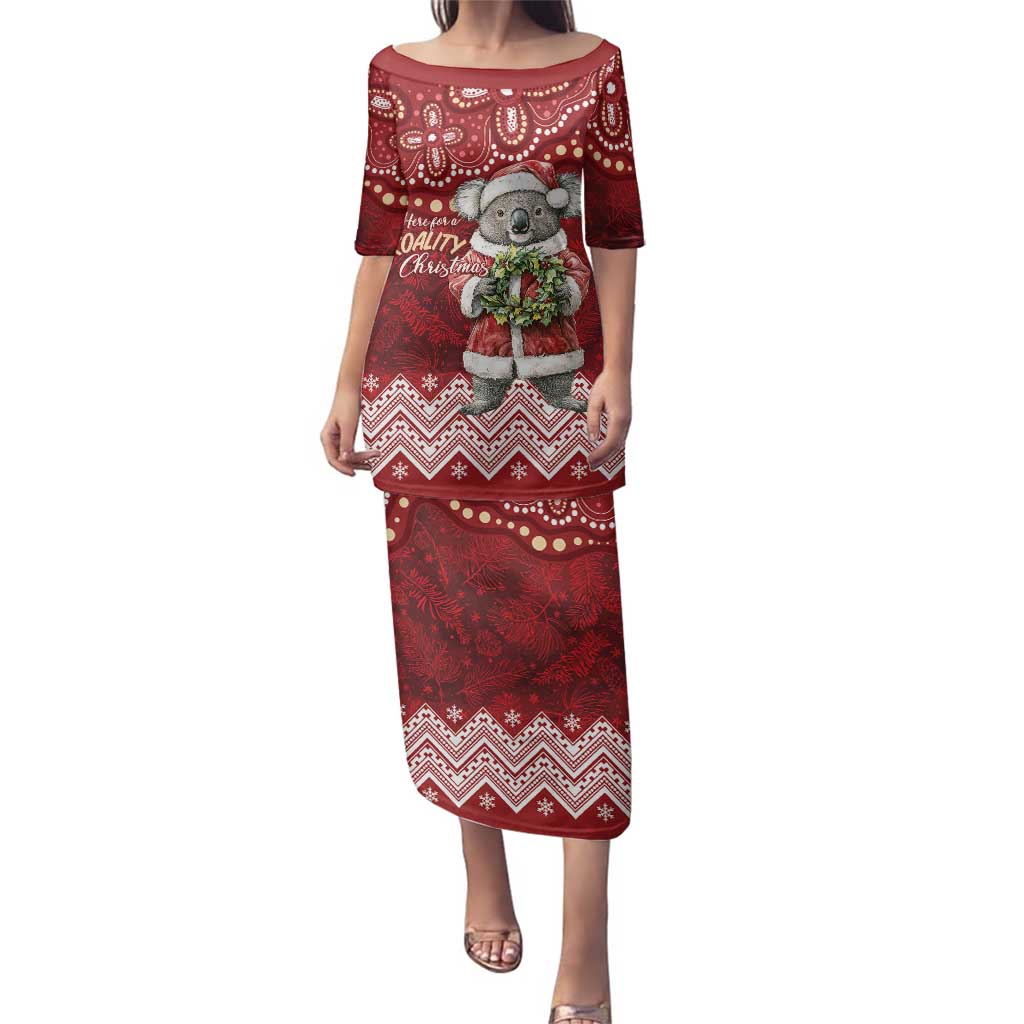 Here For A Koality Xmas Australia Abogirinal Family Matching Puletasi and Hawaiian Shirt Santa Koala - Aussie Hoodie