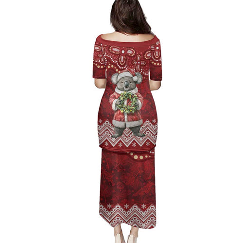 Here For A Koality Xmas Australia Abogirinal Family Matching Puletasi and Hawaiian Shirt Santa Koala - Aussie Hoodie