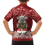 Here For A Koality Xmas Australia Abogirinal Family Matching Short Sleeve Bodycon Dress and Hawaiian Shirt Santa Koala - Aussie Hoodie