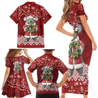 Here For A Koality Xmas Australia Abogirinal Family Matching Short Sleeve Bodycon Dress and Hawaiian Shirt Santa Koala - Aussie Hoodie