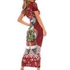 Here For A Koality Xmas Australia Abogirinal Family Matching Short Sleeve Bodycon Dress and Hawaiian Shirt Santa Koala - Aussie Hoodie