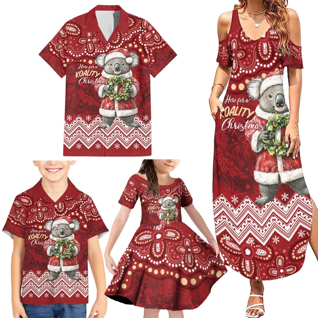 Here For A Koality Xmas Australia Abogirinal Family Matching Summer Maxi Dress and Hawaiian Shirt Santa Koala - Aussie Hoodie