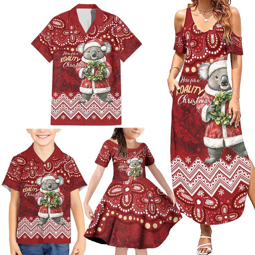 Here For A Koality Xmas Australia Abogirinal Family Matching Summer Maxi Dress and Hawaiian Shirt Santa Koala - Aussie Hoodie
