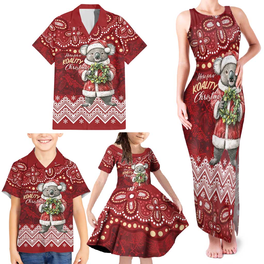Here For A Koality Xmas Australia Abogirinal Family Matching Tank Maxi Dress and Hawaiian Shirt Santa Koala - Aussie Hoodie
