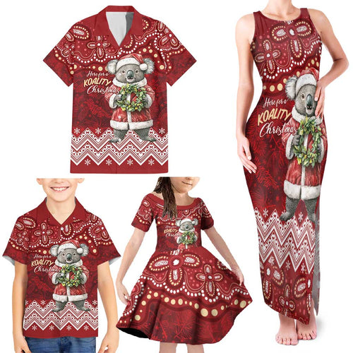 Here For A Koality Xmas Australia Abogirinal Family Matching Tank Maxi Dress and Hawaiian Shirt Santa Koala - Aussie Hoodie
