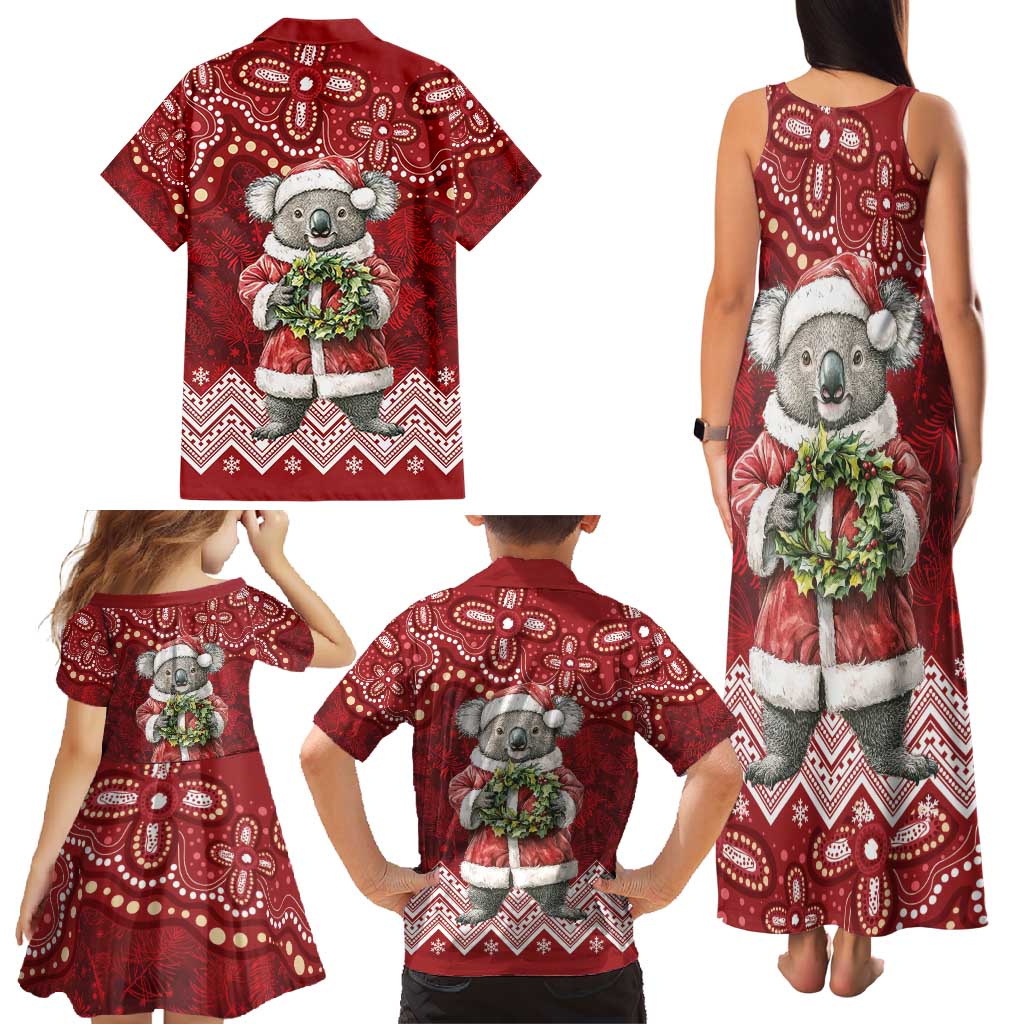 Here For A Koality Xmas Australia Abogirinal Family Matching Tank Maxi Dress and Hawaiian Shirt Santa Koala - Aussie Hoodie