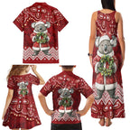 Here For A Koality Xmas Australia Abogirinal Family Matching Tank Maxi Dress and Hawaiian Shirt Santa Koala - Aussie Hoodie