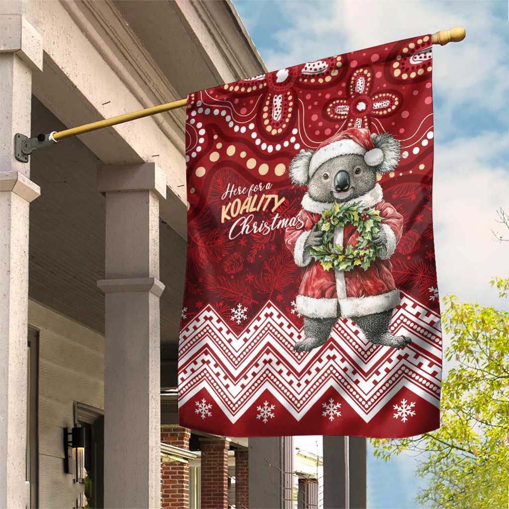 Here For A Koality Xmas Australia Abogirinal Garden Flag Santa Koala - Aussie Hoodie