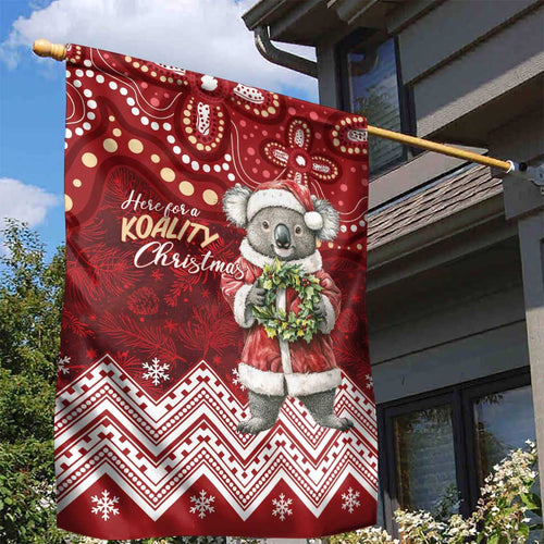 Here For A Koality Xmas Australia Abogirinal Garden Flag Santa Koala - Aussie Hoodie