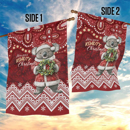 Here For A Koality Xmas Australia Abogirinal Garden Flag Santa Koala - Aussie Hoodie