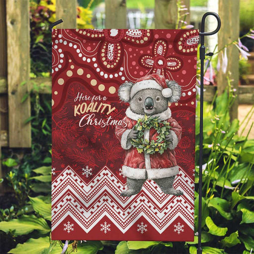 Here For A Koality Xmas Australia Abogirinal Garden Flag Santa Koala - Aussie Hoodie