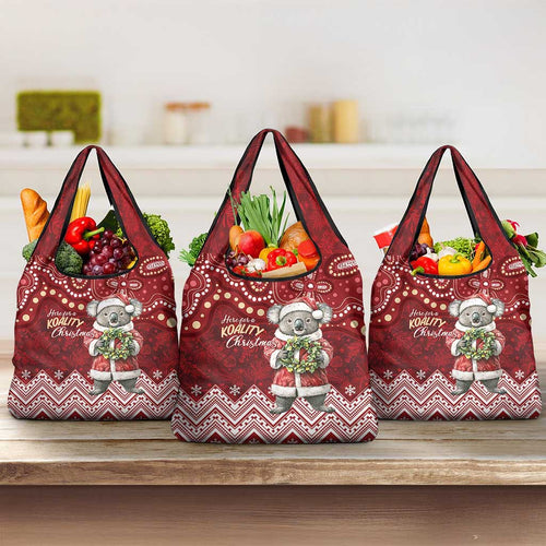 Here For A Koality Xmas Australia Abogirinal Grocery Bag Santa Koala - Aussie Hoodie