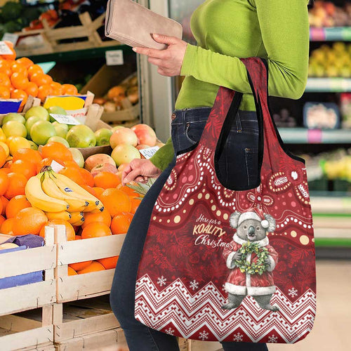 Here For A Koality Xmas Australia Abogirinal Grocery Bag Santa Koala - Aussie Hoodie