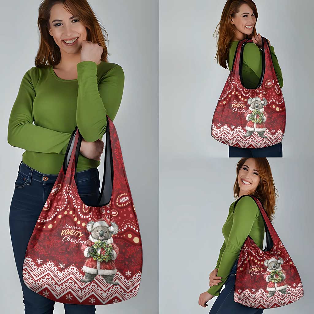 Here For A Koality Xmas Australia Abogirinal Grocery Bag Santa Koala - Aussie Hoodie