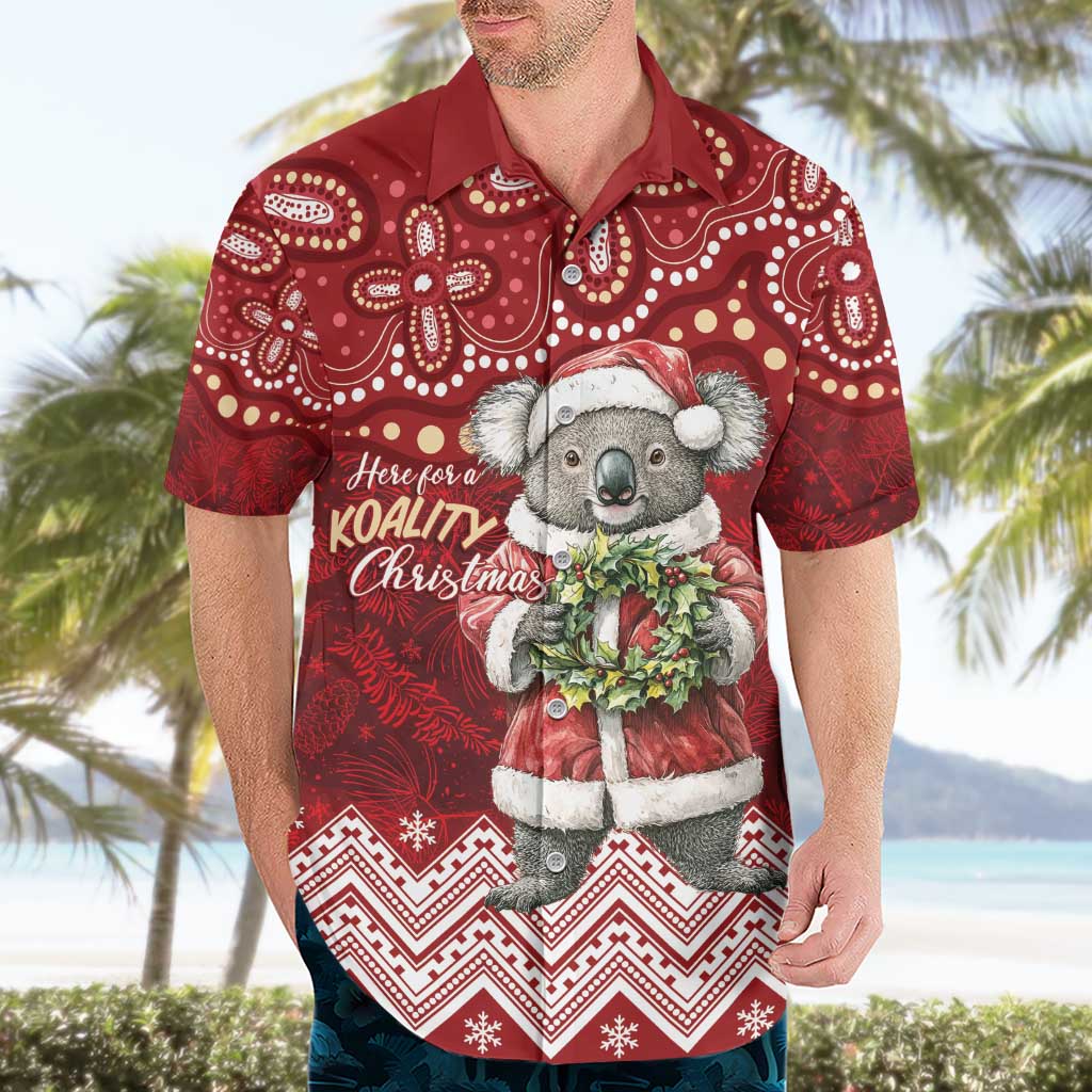 Here For A Koality Xmas Australia Abogirinal Hawaiian Shirt Santa Koala - Aussie Hoodie
