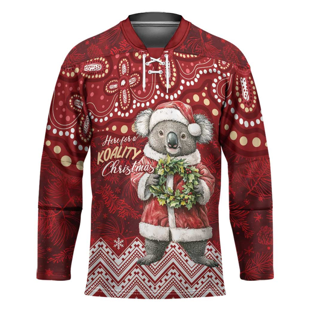 Here For A Koality Xmas Australia Abogirinal Hockey Jersey Santa Koala - Aussie Hoodie