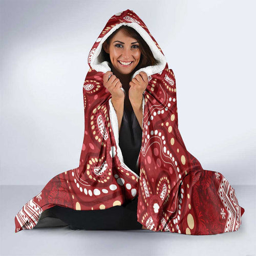 Here For A Koality Xmas Australia Abogirinal Hooded Blanket Santa Koala - Aussie Hoodie