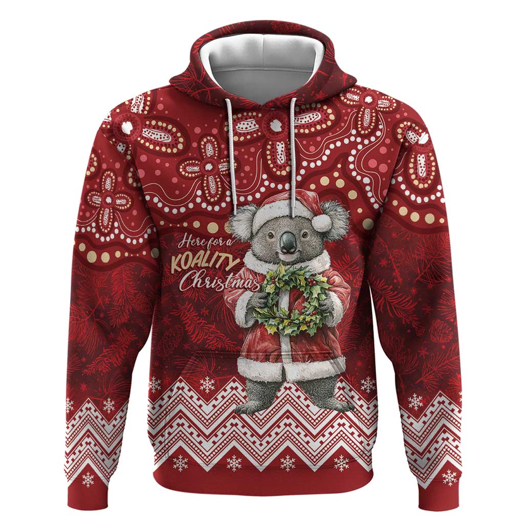 Here For A Koality Xmas Australia Abogirinal Hoodie Santa Koala - Aussie Hoodie