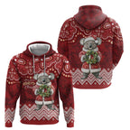 Here For A Koality Xmas Australia Abogirinal Hoodie Santa Koala - Aussie Hoodie