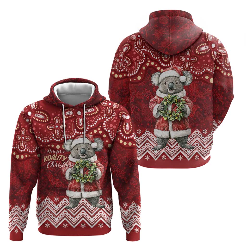 Here For A Koality Xmas Australia Abogirinal Hoodie Santa Koala - Aussie Hoodie