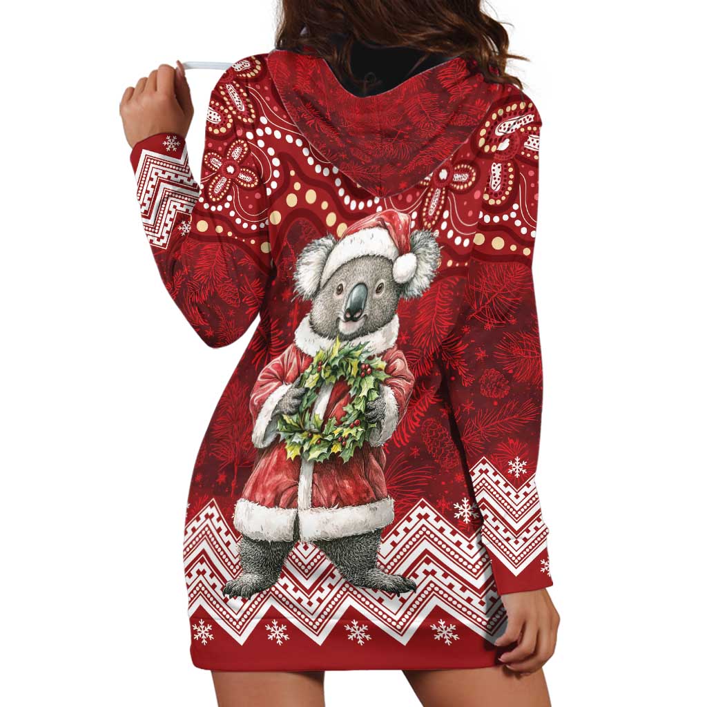 Here For A Koality Xmas Australia Abogirinal Hoodie Dress Santa Koala - Aussie Hoodie