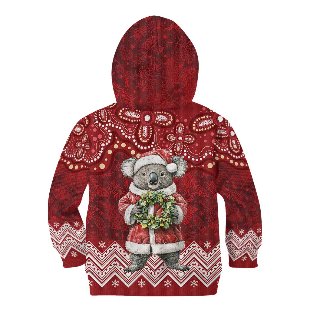 Here For A Koality Xmas Australia Abogirinal Kid Hoodie Santa Koala - Aussie Hoodie