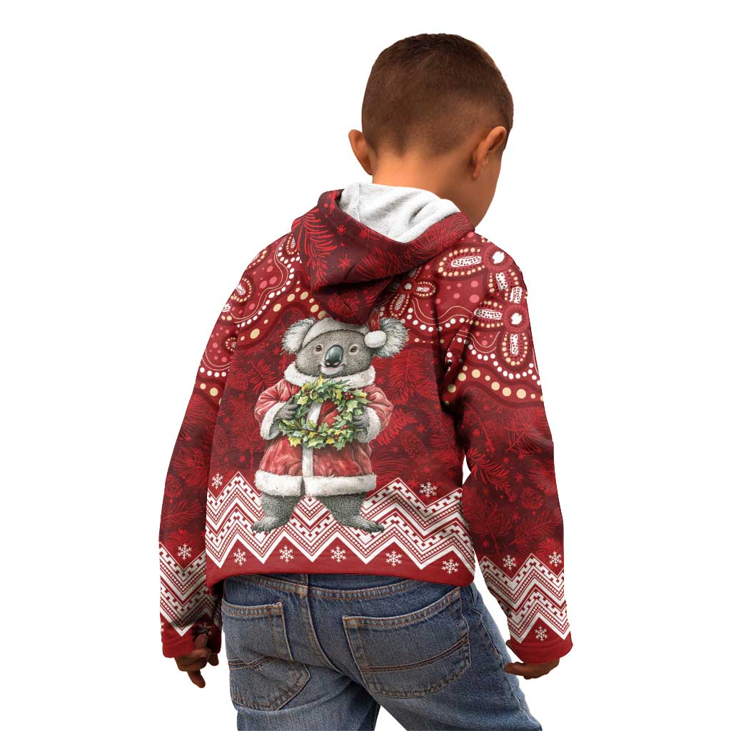 Here For A Koality Xmas Australia Abogirinal Kid Hoodie Santa Koala - Aussie Hoodie