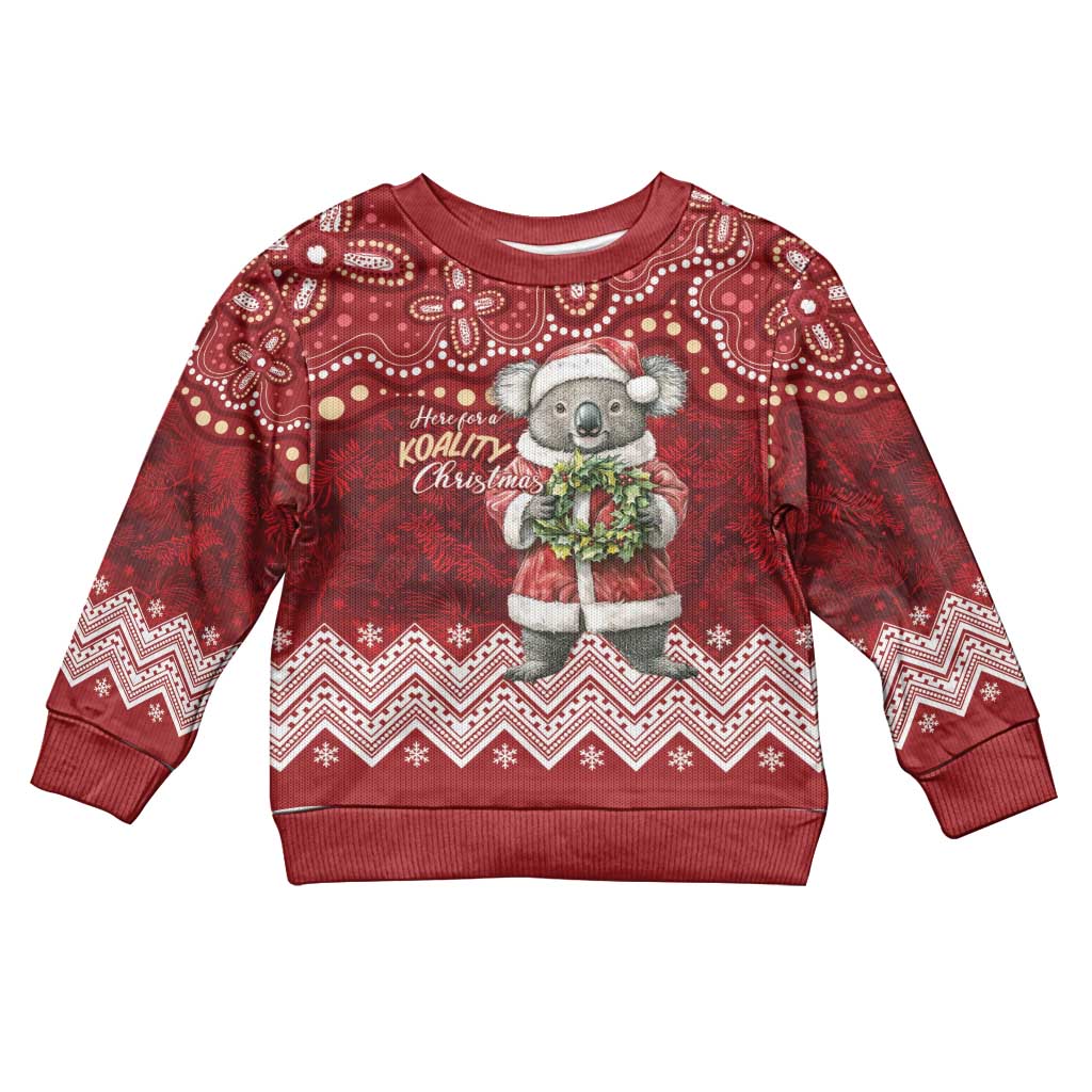 Here For A Koality Xmas Australia Abogirinal Kid Ugly Christmas Sweater Santa Koala - Aussie Hoodie