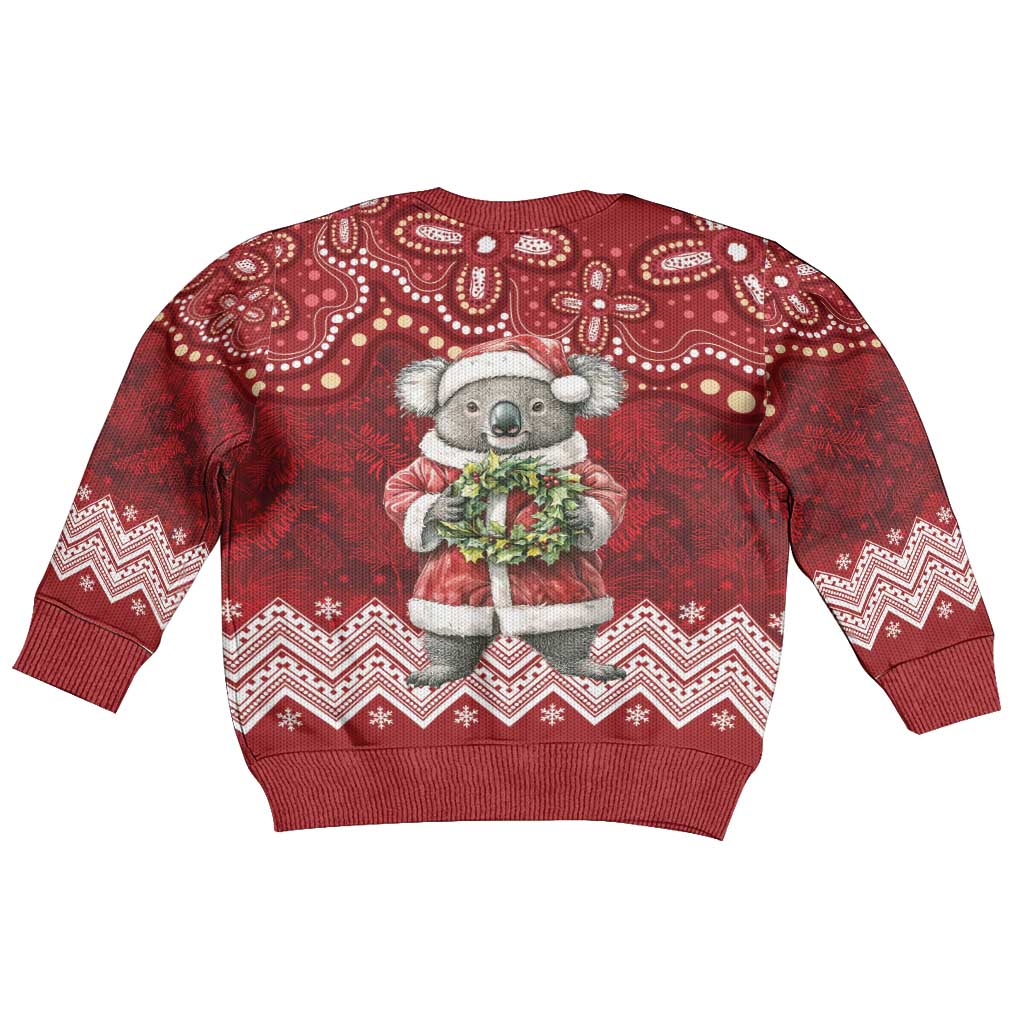 Here For A Koality Xmas Australia Abogirinal Kid Ugly Christmas Sweater Santa Koala - Aussie Hoodie