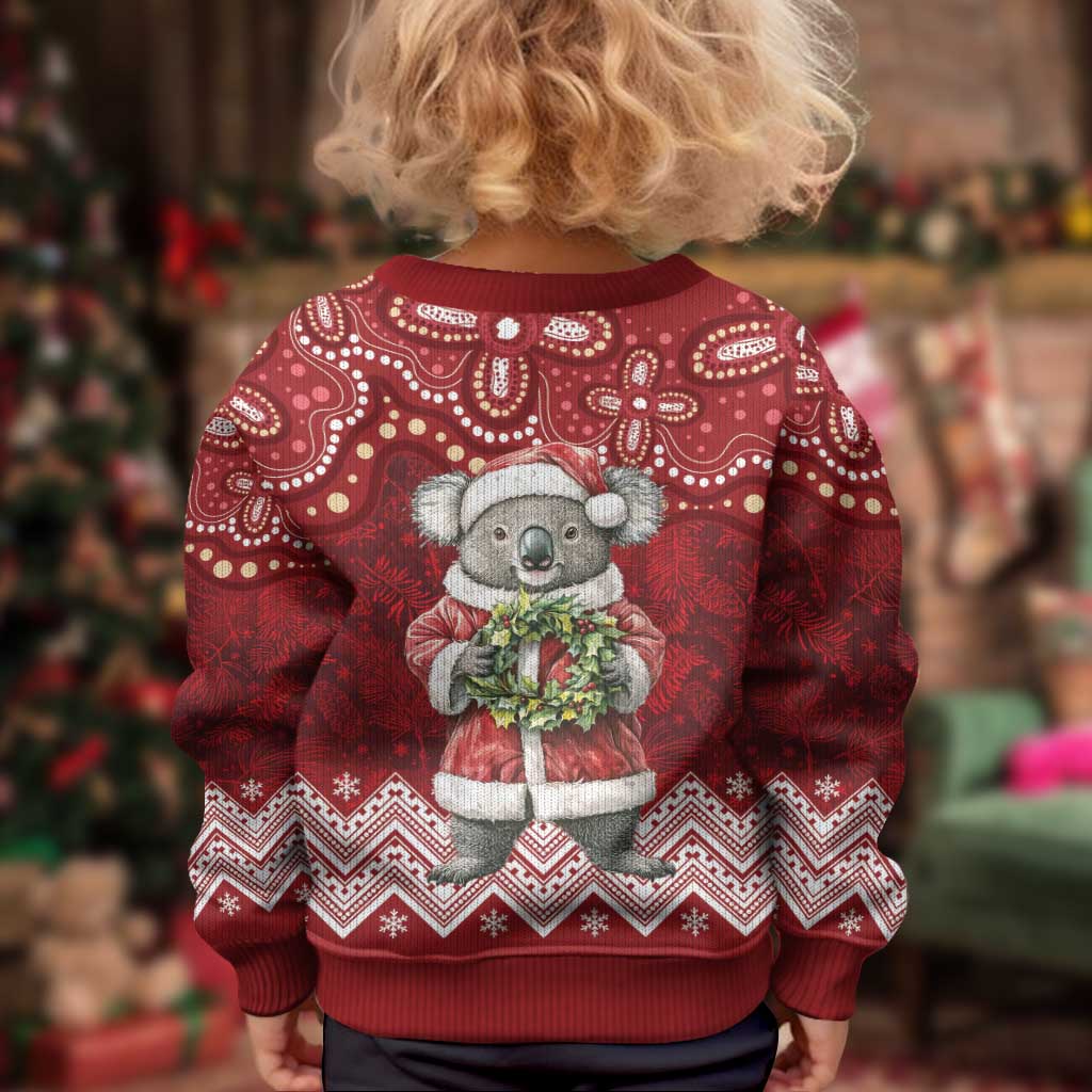 Here For A Koality Xmas Australia Abogirinal Kid Ugly Christmas Sweater Santa Koala - Aussie Hoodie