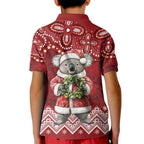 Here For A Koality Xmas Australia Abogirinal Kid Polo Shirt Santa Koala - Aussie Hoodie