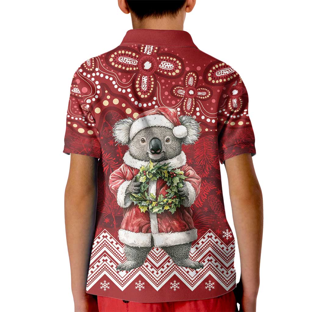 Here For A Koality Xmas Australia Abogirinal Kid Polo Shirt Santa Koala - Aussie Hoodie
