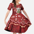 Here For A Koality Xmas Australia Abogirinal Kid Short Sleeve Dress Santa Koala - Aussie Hoodie