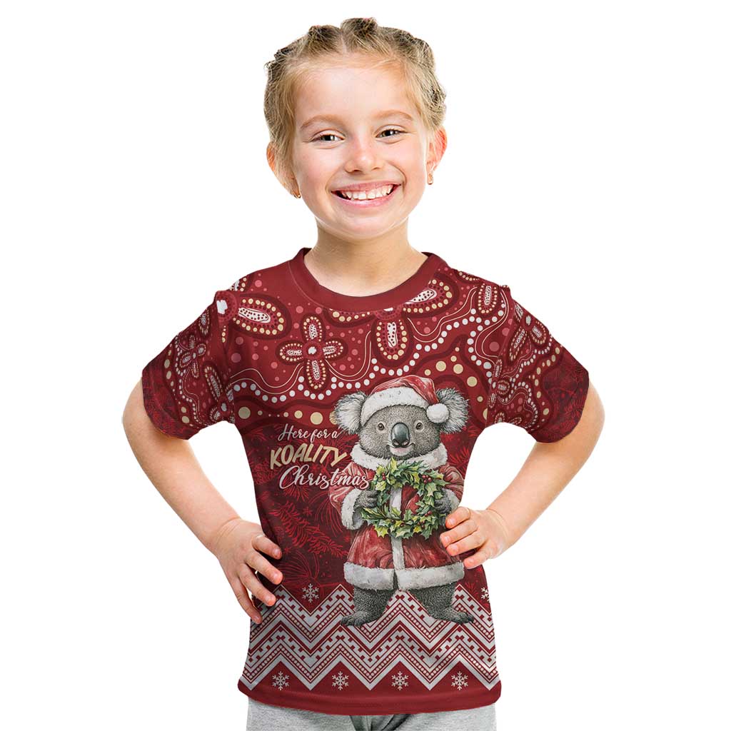Here For A Koality Xmas Australia Abogirinal Kid T Shirt Santa Koala - Aussie Hoodie