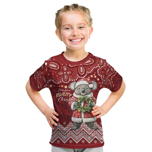 Here For A Koality Xmas Australia Abogirinal Kid T Shirt Santa Koala - Aussie Hoodie