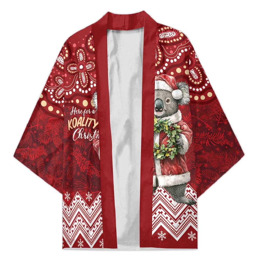 Here For A Koality Xmas Australia Abogirinal Kimono Santa Koala - Aussie Hoodie