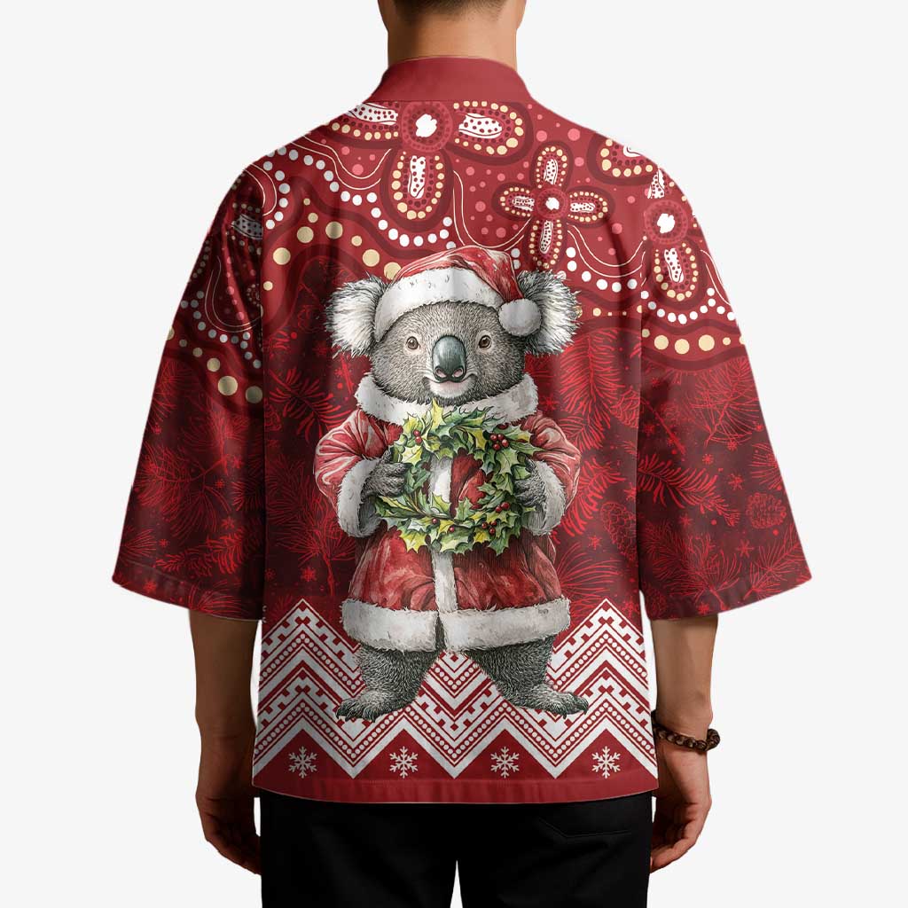 Here For A Koality Xmas Australia Abogirinal Kimono Santa Koala - Aussie Hoodie