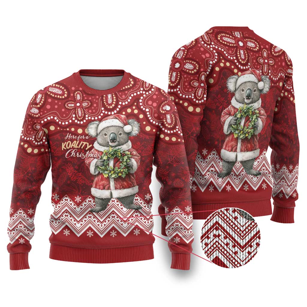 Here For A Koality Xmas Australia Abogirinal Ugly Christmas Sweater Santa Koala - Aussie Hoodie