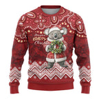 Here For A Koality Xmas Australia Abogirinal Ugly Christmas Sweater Santa Koala - Aussie Hoodie