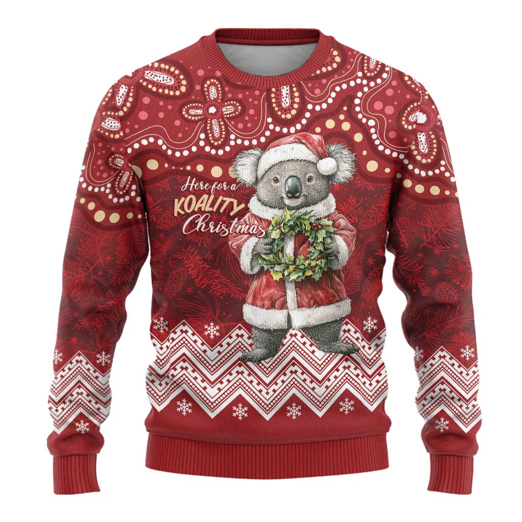 Here For A Koality Xmas Australia Abogirinal Ugly Christmas Sweater Santa Koala - Aussie Hoodie
