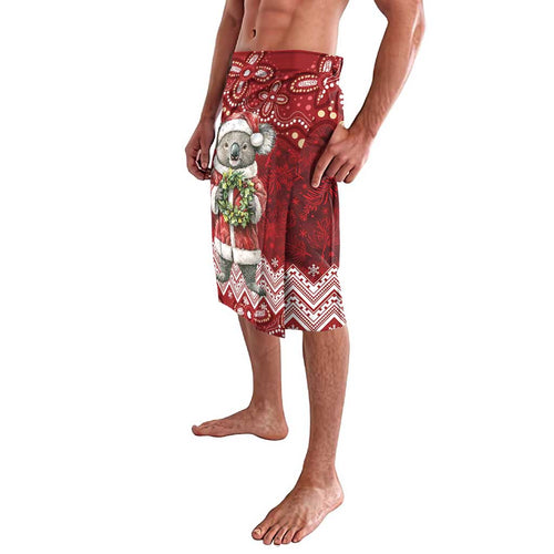 Here For A Koality Xmas Australia Abogirinal Lavalava Santa Koala - Aussie Hoodie