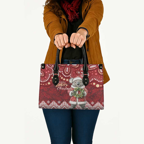 Here For A Koality Xmas Australia Abogirinal Leather Bag Santa Koala - Aussie Hoodie
