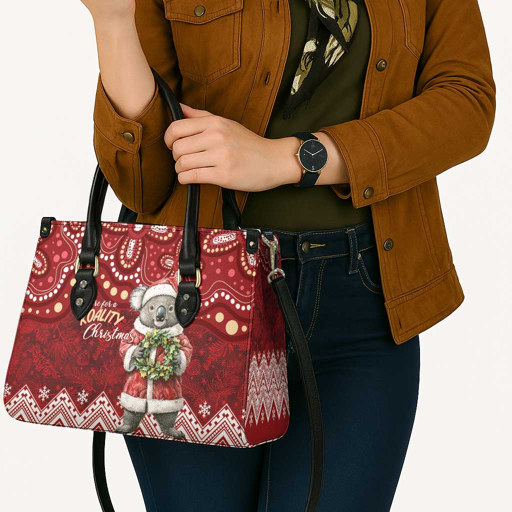Here For A Koality Xmas Australia Abogirinal Leather Bag Santa Koala - Aussie Hoodie
