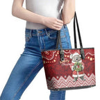 Here For A Koality Xmas Australia Abogirinal Leather Tote Bag Santa Koala - Aussie Hoodie