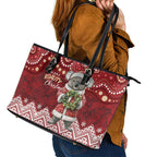 Here For A Koality Xmas Australia Abogirinal Leather Tote Bag Santa Koala - Aussie Hoodie