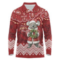Here For A Koality Xmas Australia Abogirinal Long Sleeve Polo Shirt Santa Koala - Aussie Hoodie