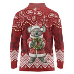 Here For A Koality Xmas Australia Abogirinal Long Sleeve Polo Shirt Santa Koala - Aussie Hoodie