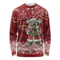 Here For A Koality Xmas Australia Abogirinal Long Sleeve Shirt Santa Koala - Aussie Hoodie